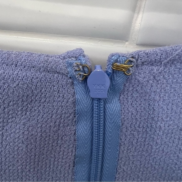 ST. John Periwinkle Wool Ruffle Sleeveless Sheath Dress - Picture 7 of 12